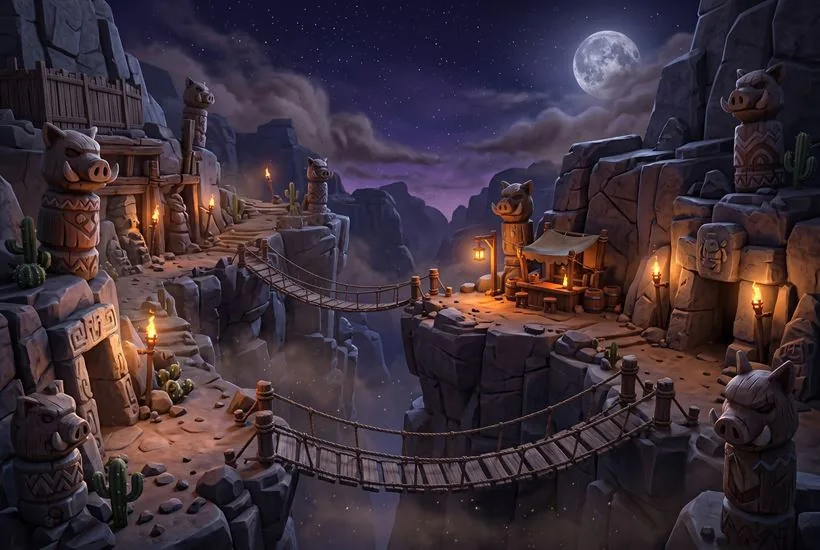 Hog Mountain arena at night